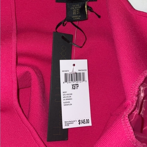 NWT HOUSE OF HARLOW 1960 Women’s Size XS Pink Crop Top Puffy Chiffon Sleeve - Picture 4 of 7